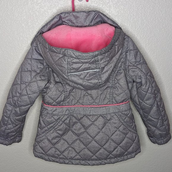 Gerry Weber Lightweight Hooded Winter Coat Gray & Pink (4T) - Picture 6 of 7
